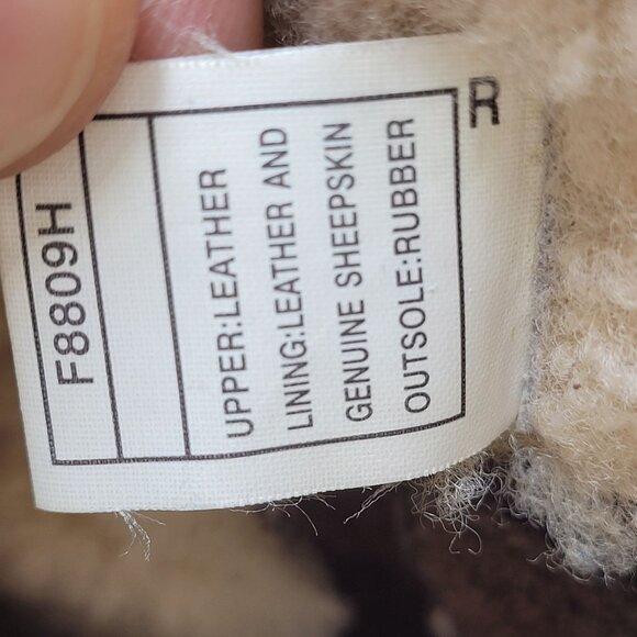 Ugg Bellevue Women's Sz 6.5 Leather & Genuine Sheepskin Wool Winter Boots Brown - Picture 11 of 16